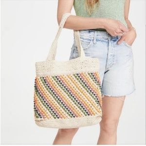 NWT Madewell colorful beaded crochet tote bag